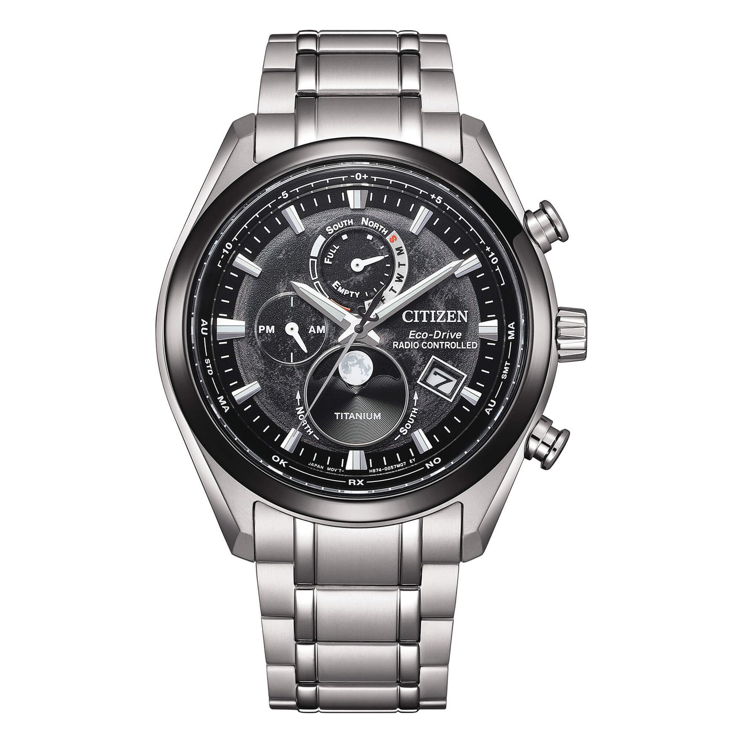 CITIZEN RADIOCONTROLLATO ECO-DRIVE BY1018-80E Tsuki-yomi Moon Phase