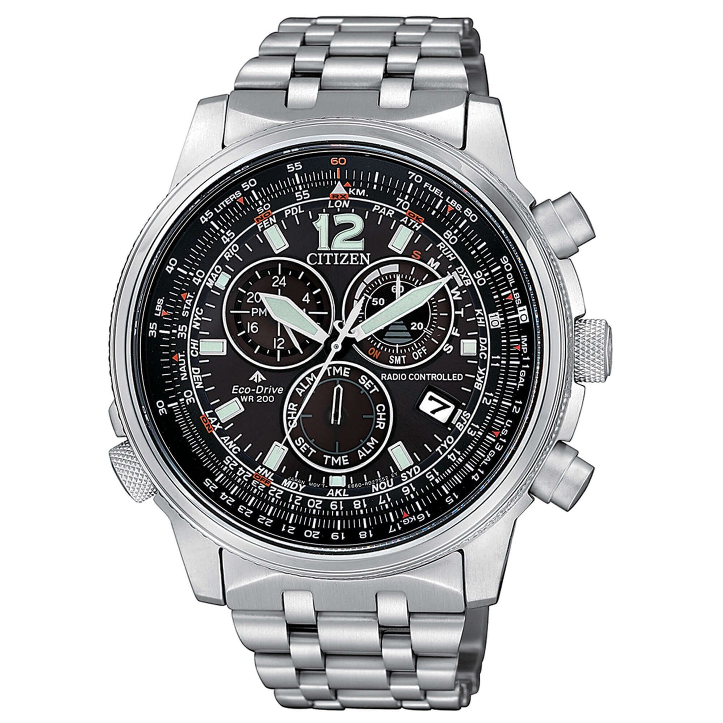 CITIZEN RADIOCONTROLLATO ECO-DRIVE CB5860-86E Crono Pilot Acciaio