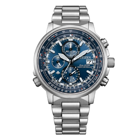CITIZEN RADIOCONTROLLATO ECO-DRIVE AT8300-58L Crono Pilot Acciaio 41 mm