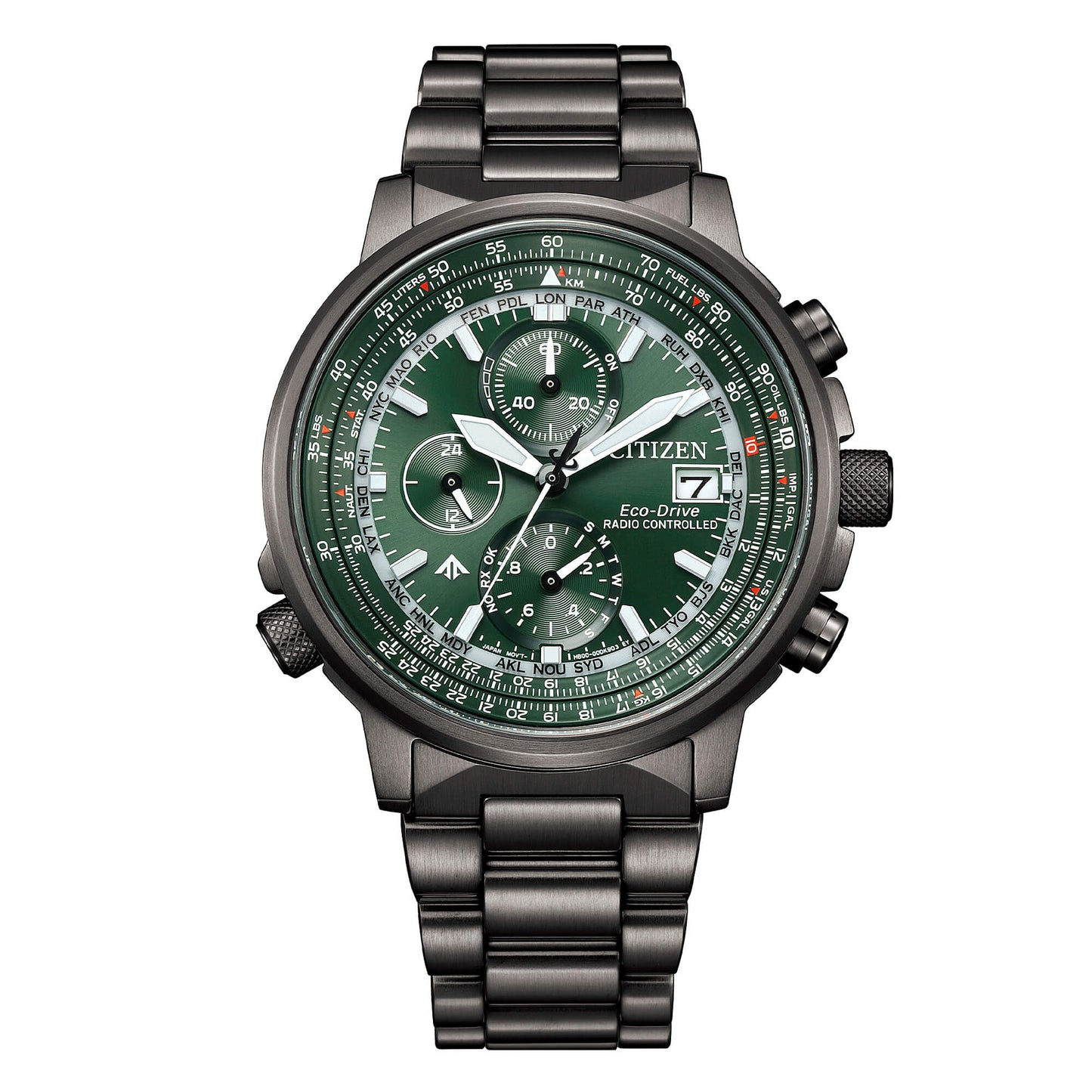 CITIZEN RADIOCONTROLLATO ECO-DRIVE AT8304-57W Crono Pilot Acciaio 41 mm