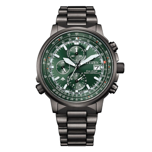 CITIZEN RADIOCONTROLLATO ECO-DRIVE AT8304-57W Crono Pilot Acciaio 41 mm